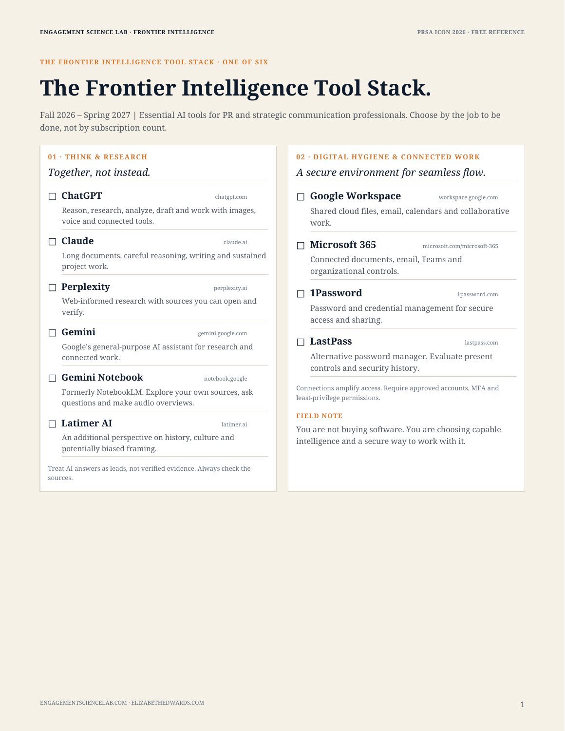 AI Tools Deck — conference-edition first page